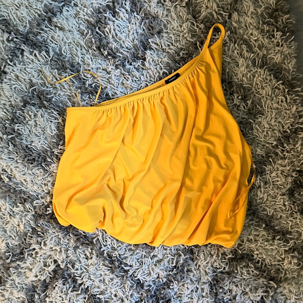 Express Yellow One-Shoulder Blouse